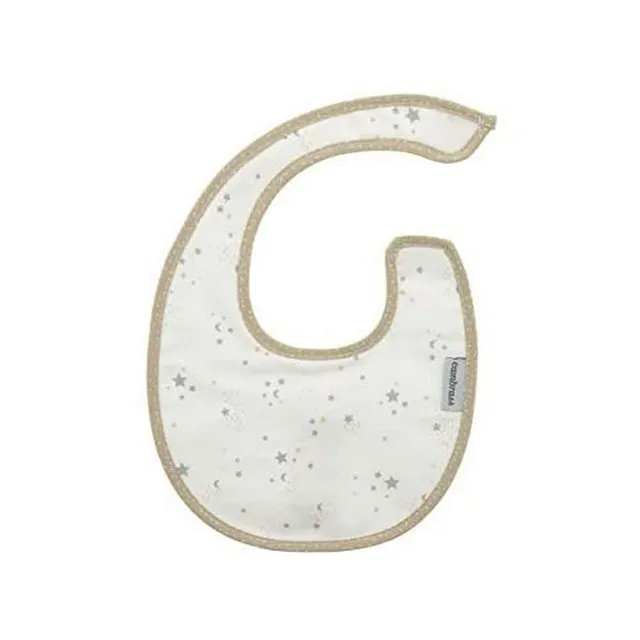 cambrass-bavaglino-tondo-velcro-sky-beige-star-16x19-cm image 1
