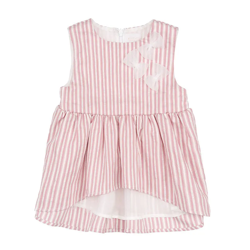 nanan-blusa-smanicata-a-righe-rosa-con-fiocchetti image 1