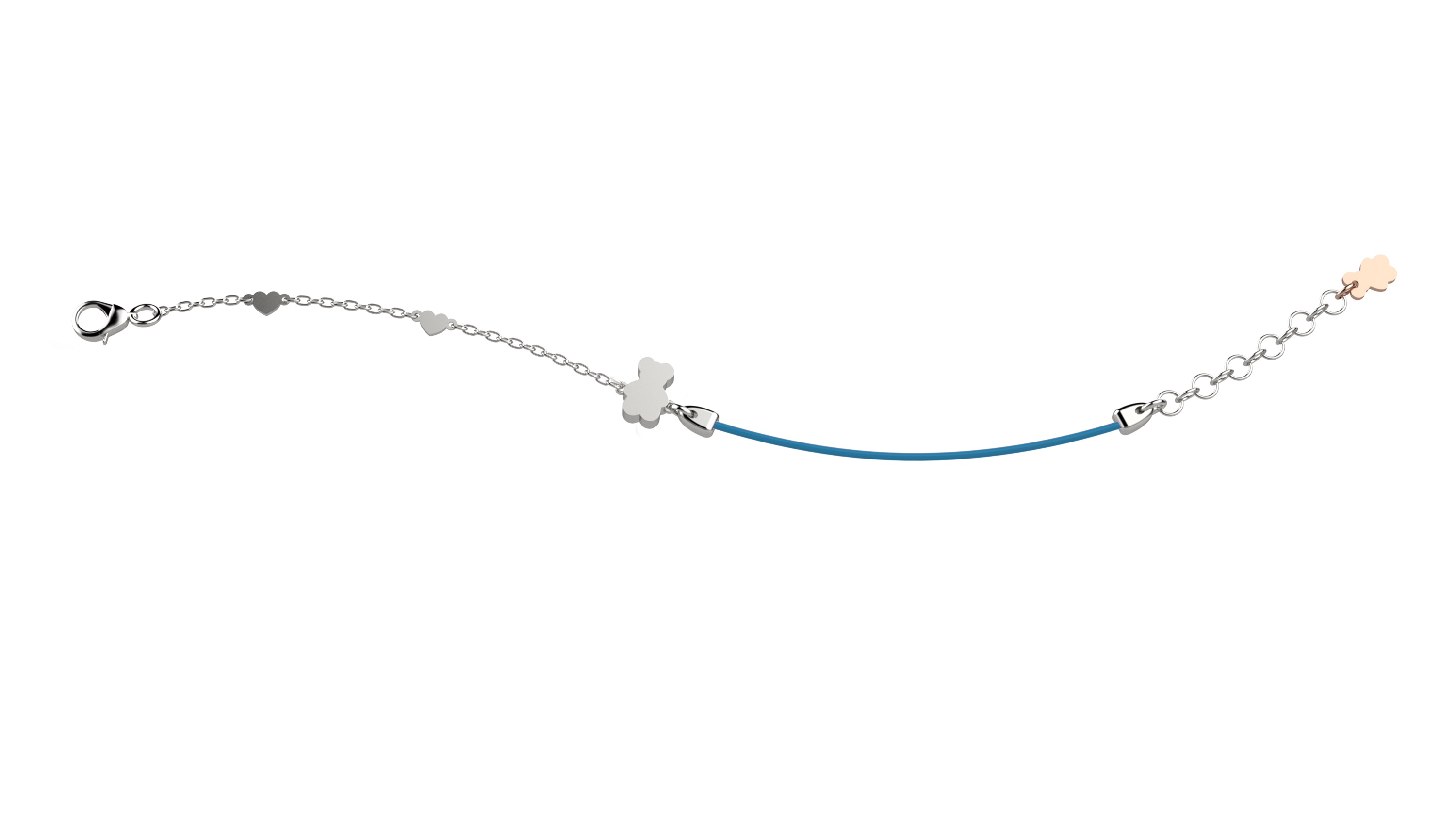 nanan-bracciale-argento-925-con-laccio-azzurro-e-orsetto image 2
