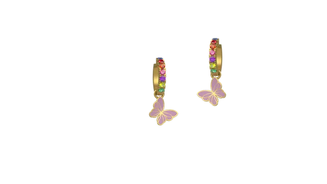 nanan-orecchini-farfallina-dei-colori-rosa-argento-925-multicolor image 1