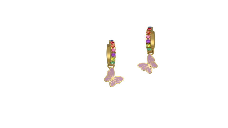 nanan-orecchini-farfallina-dei-colori-rosa-argento-925-multicolor image 1