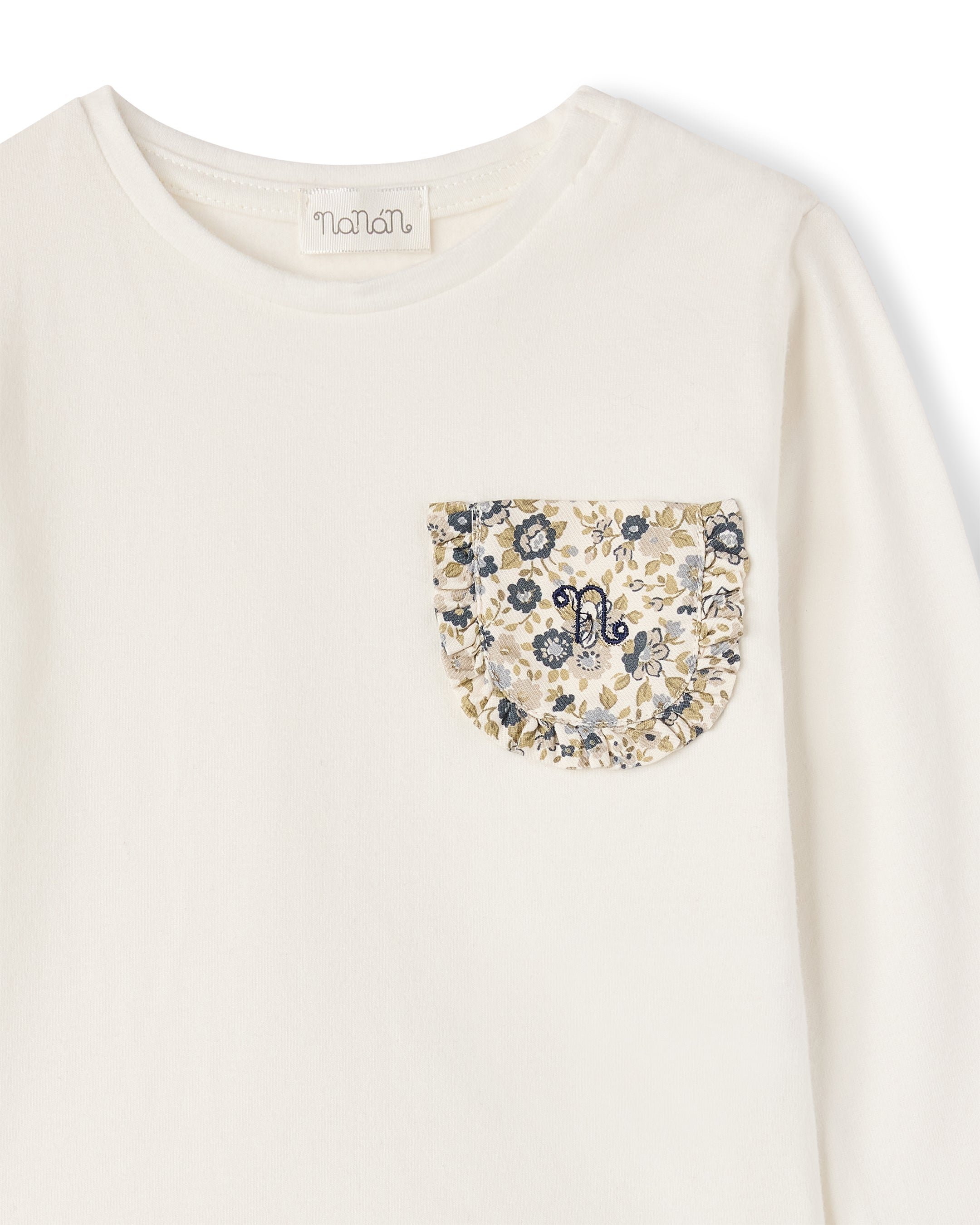 nanan-t-shirt-avorio-manica-lunga-jersey-taschino-fiorellini image 3