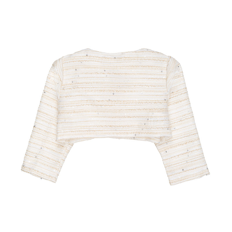 nanan-cardigan-beige-con-rosa-e-chiusura-a-gancio image 2