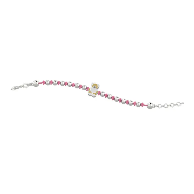 nanan-bracciale-nodino-ag-925-orsetto-tato-rosa image 1