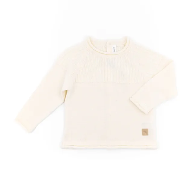 bamboom-maglia-apertura-dietro-a-costine-knitted-bianco-01 image 1