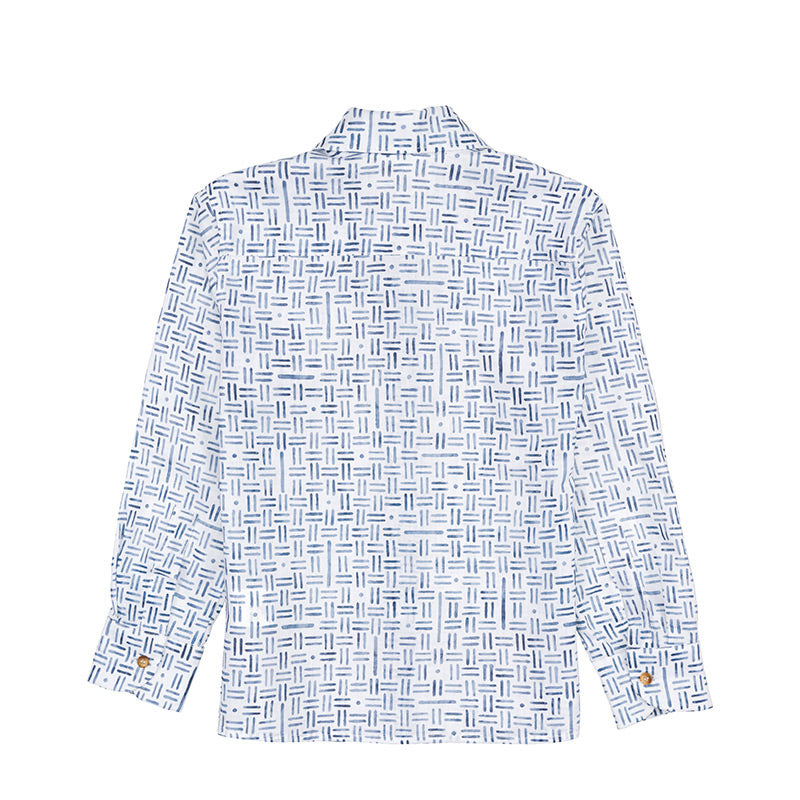 nanan-camicia-fantasia-geometrica-navy-camicia-bambino image 2