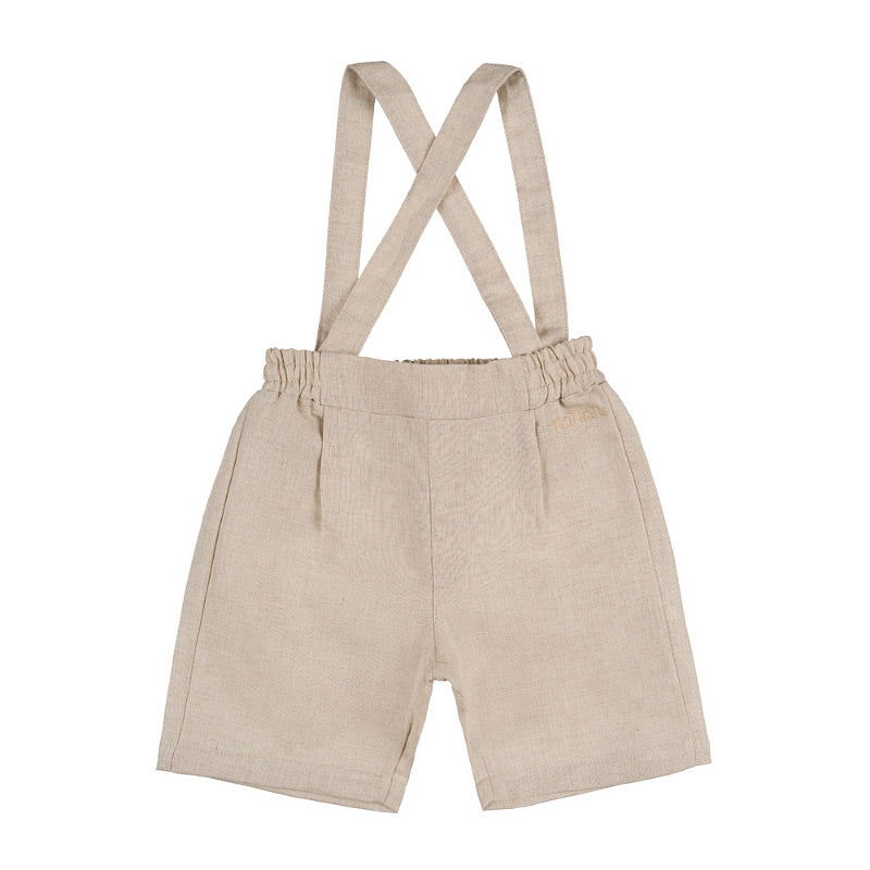 nanan-shorts-beige-in-lino-con-bretelle-coordinate image 1