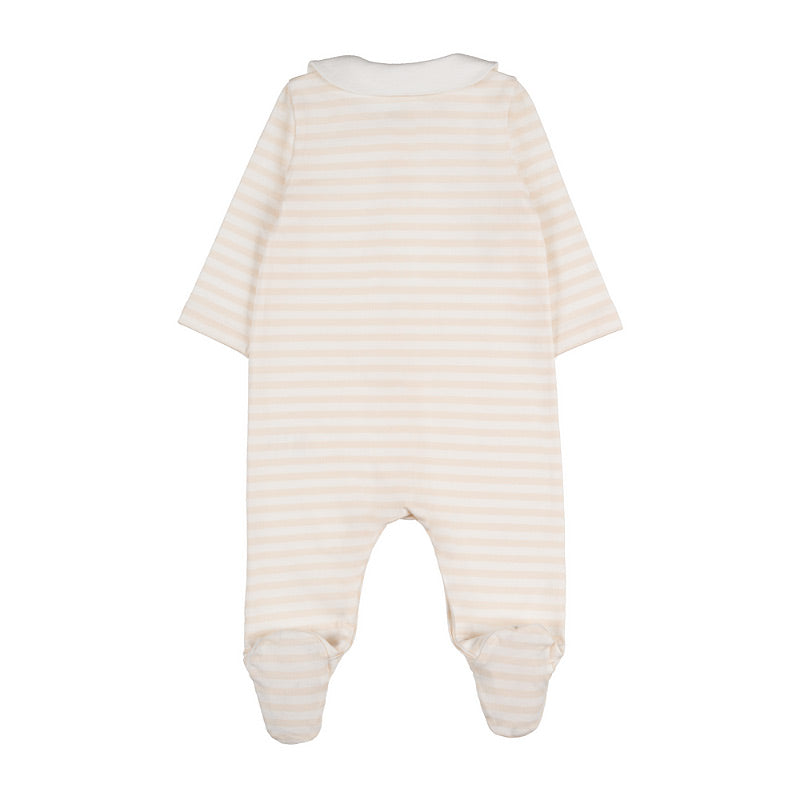 nanan-tutina-neonato-beige-a-righe-apertura-frontale-in-cotone image 2