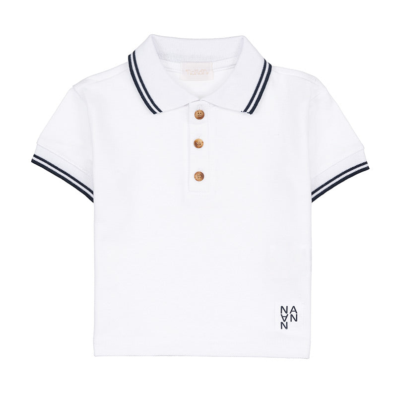 nanan-polo-bianca-a-maniche-corte-bimba image 1