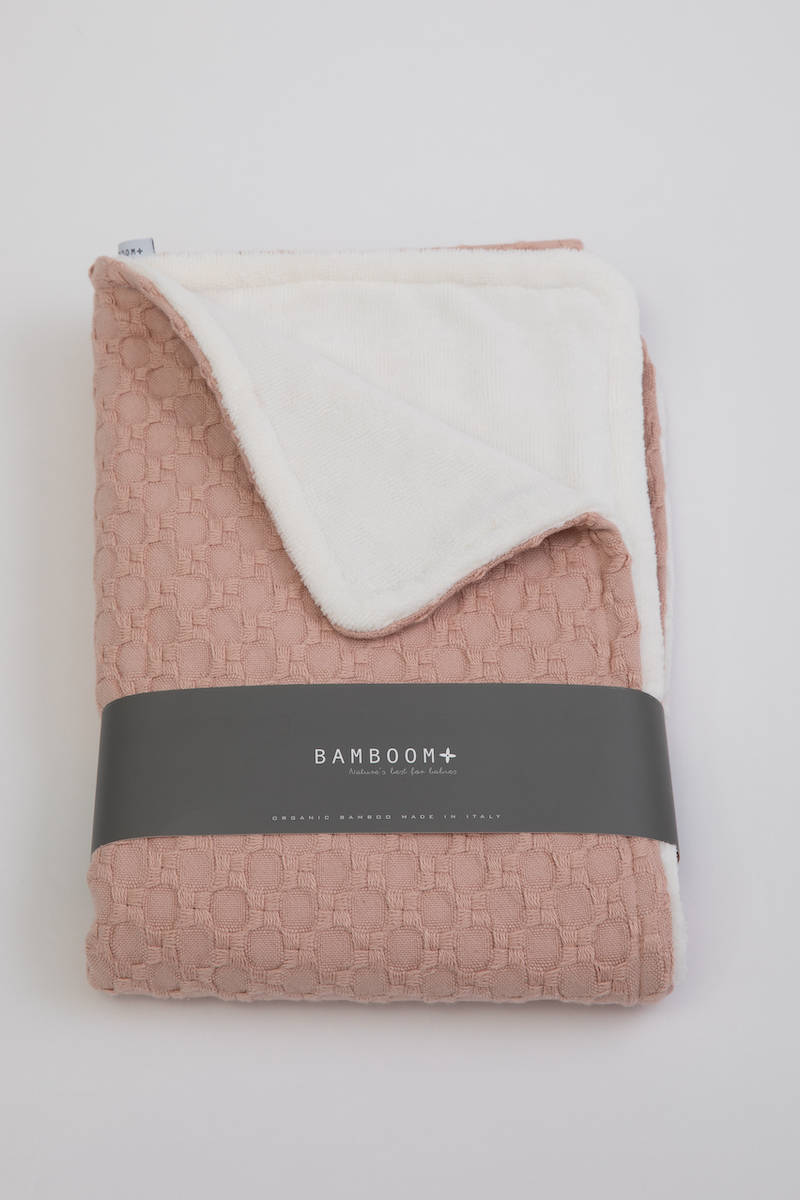 bamboom-coperta-culla-100x75-honey-spugna-peluche-neutral-pink-47 image 4