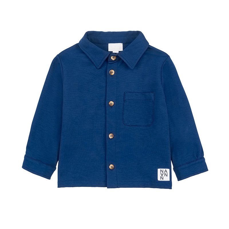 nanan-giacca-camicia-blu-punto-milano-con-taschino-bimbo image 1