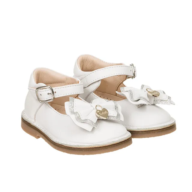 nanan-sandali-con-fiocco-glitter-e-charme-cuore-scarpa-cerimonia-bimba image 1