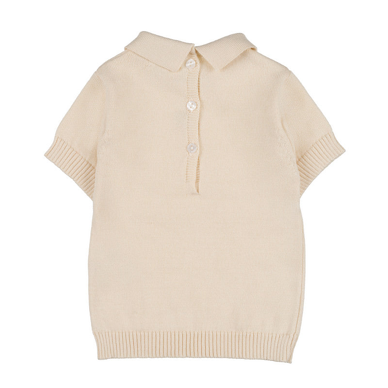 nanan-t-shirt-bambina-con-colletto-e-orsetto-ricamato image 2