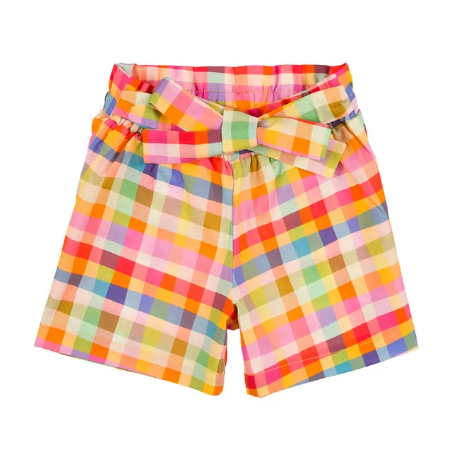 nanan-shorts-a-quadretti-bambina-con-fiocco-frontale image 1
