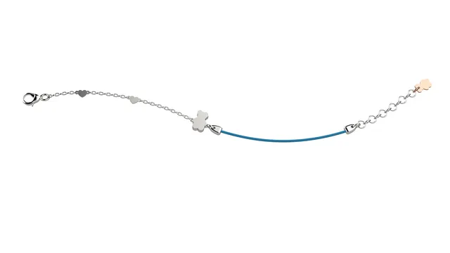 nanan-bracciale-argento-925-con-laccio-azzurro-e-orsetto image 1
