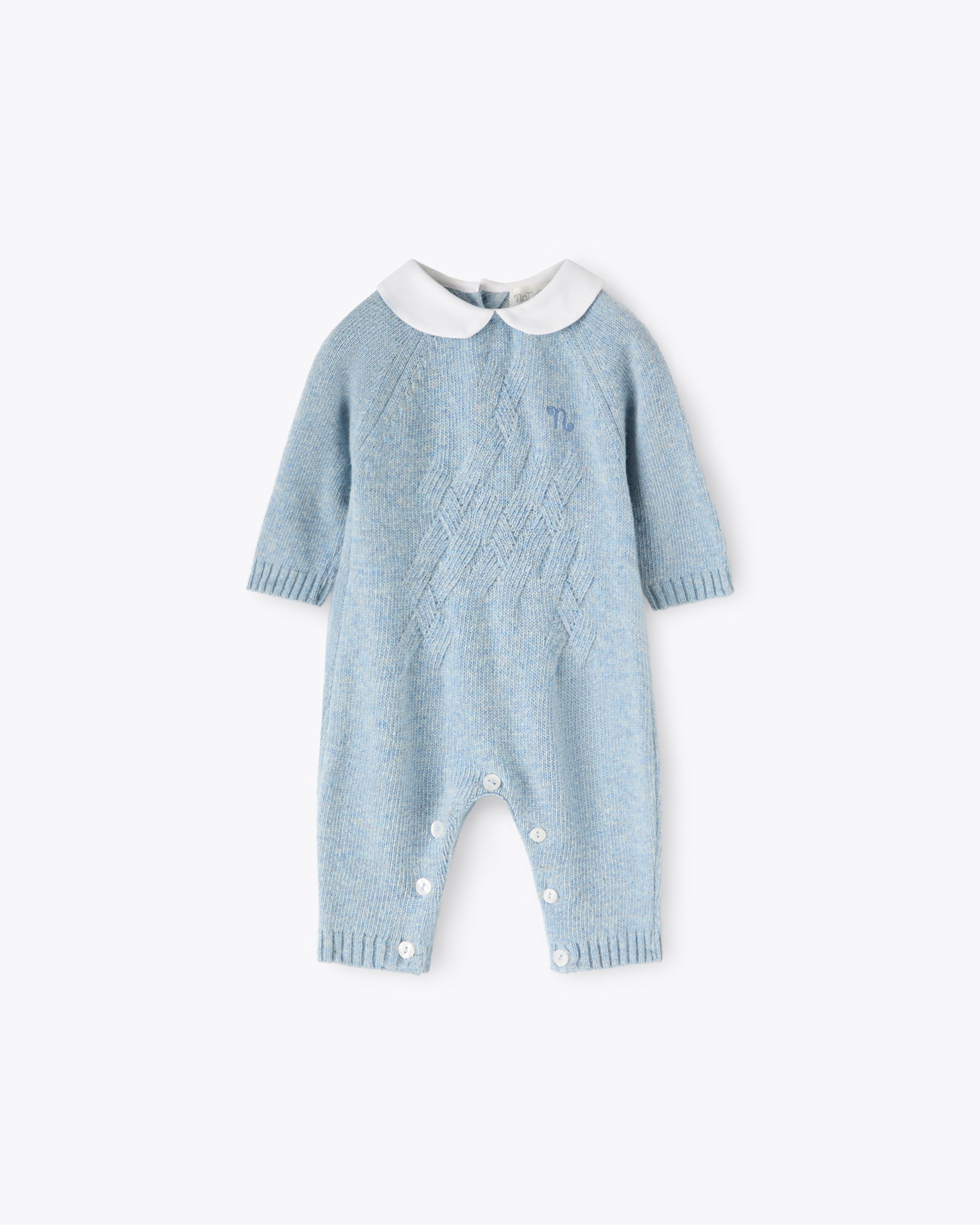 nanan-tutina-azzurra-in-filo-misto-cashmere-con-colletto-2 image 4