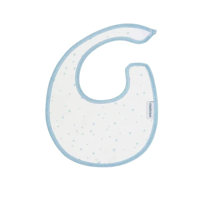 cambrass-43361-bavetta-rotonda-astra-azzurro-fiori-16x19-cm-bavaglino-neonato image 1