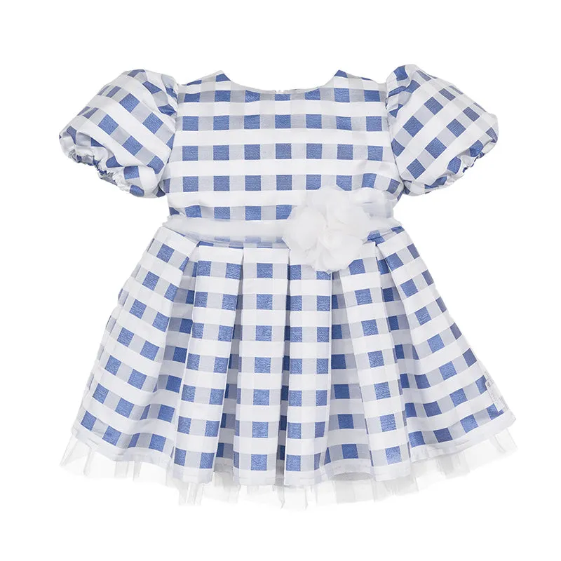 nanan-abito-cerimonia-blu-con-rosa-tulle image 1