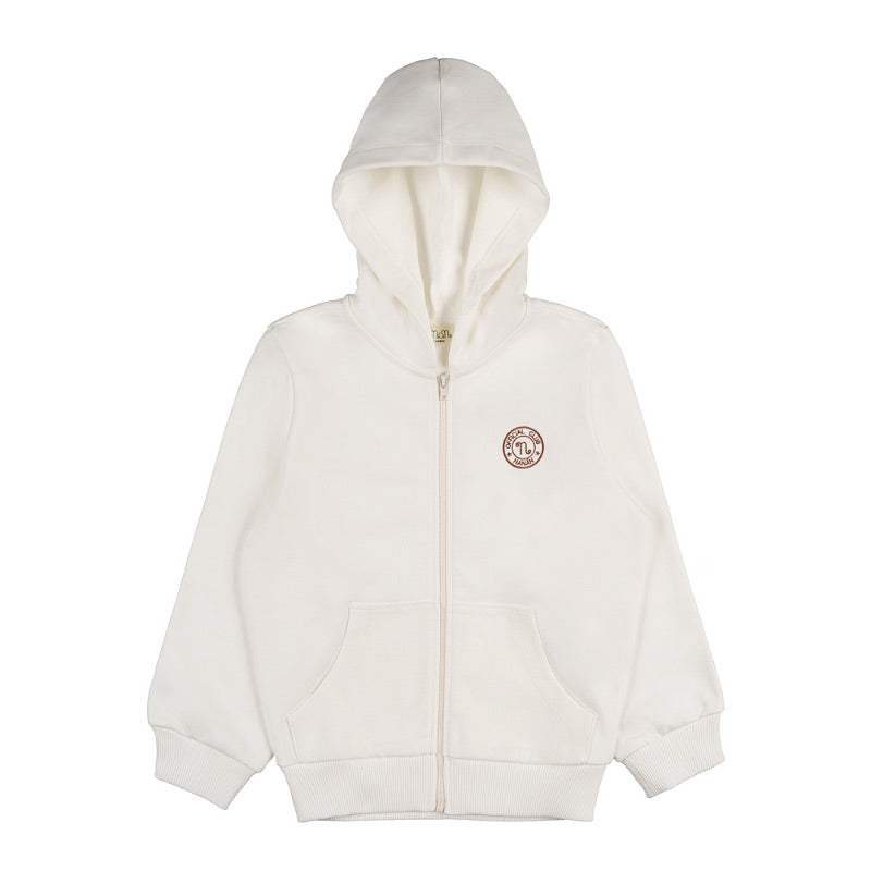 nanan-felpa-off-white-con-cappuccio-e-zip-bambino image 1