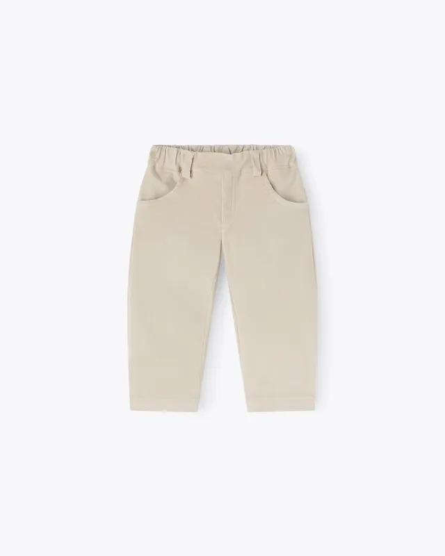 nanan-pantalone-bimbo-beige-5-tasche-in-velluto-a-coste image 1