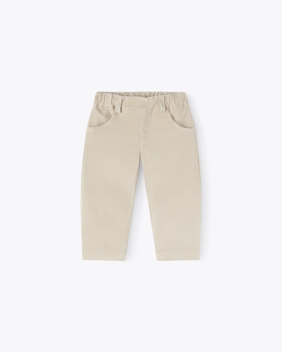 nanan-pantalone-bimbo-beige-5-tasche-in-velluto-a-coste image 1
