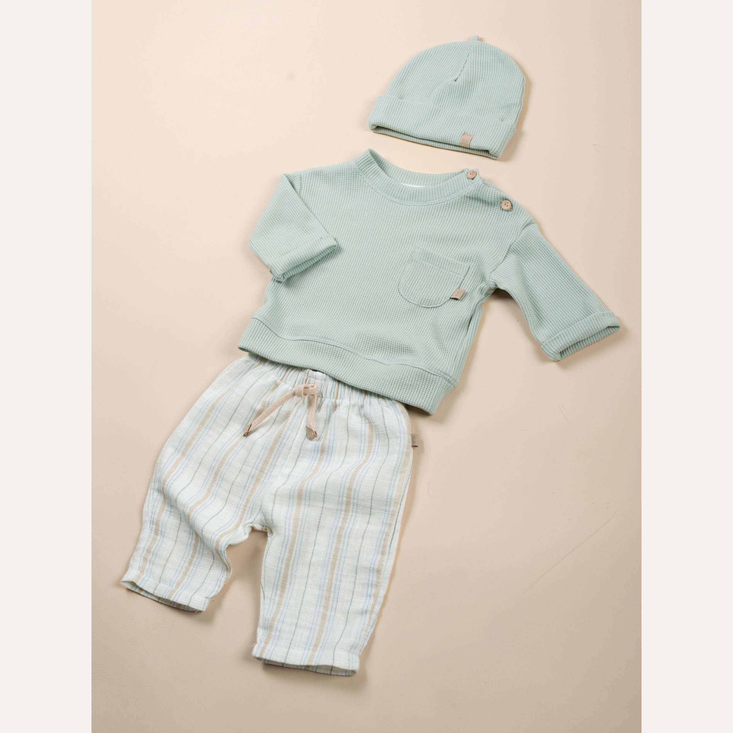 bamboom-shorts-lino-look-stripe-acqua-271-shorts-bimbo image 3