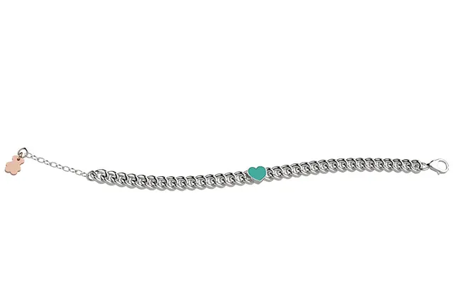 nanan-bracciale-catenina-con-cuore-turchese-argento-925 image 1
