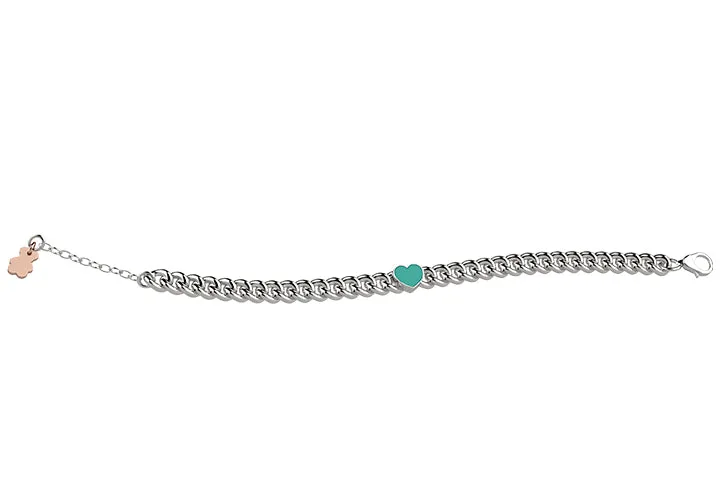 nanan-bracciale-catenina-con-cuore-turchese-argento-925 image 1