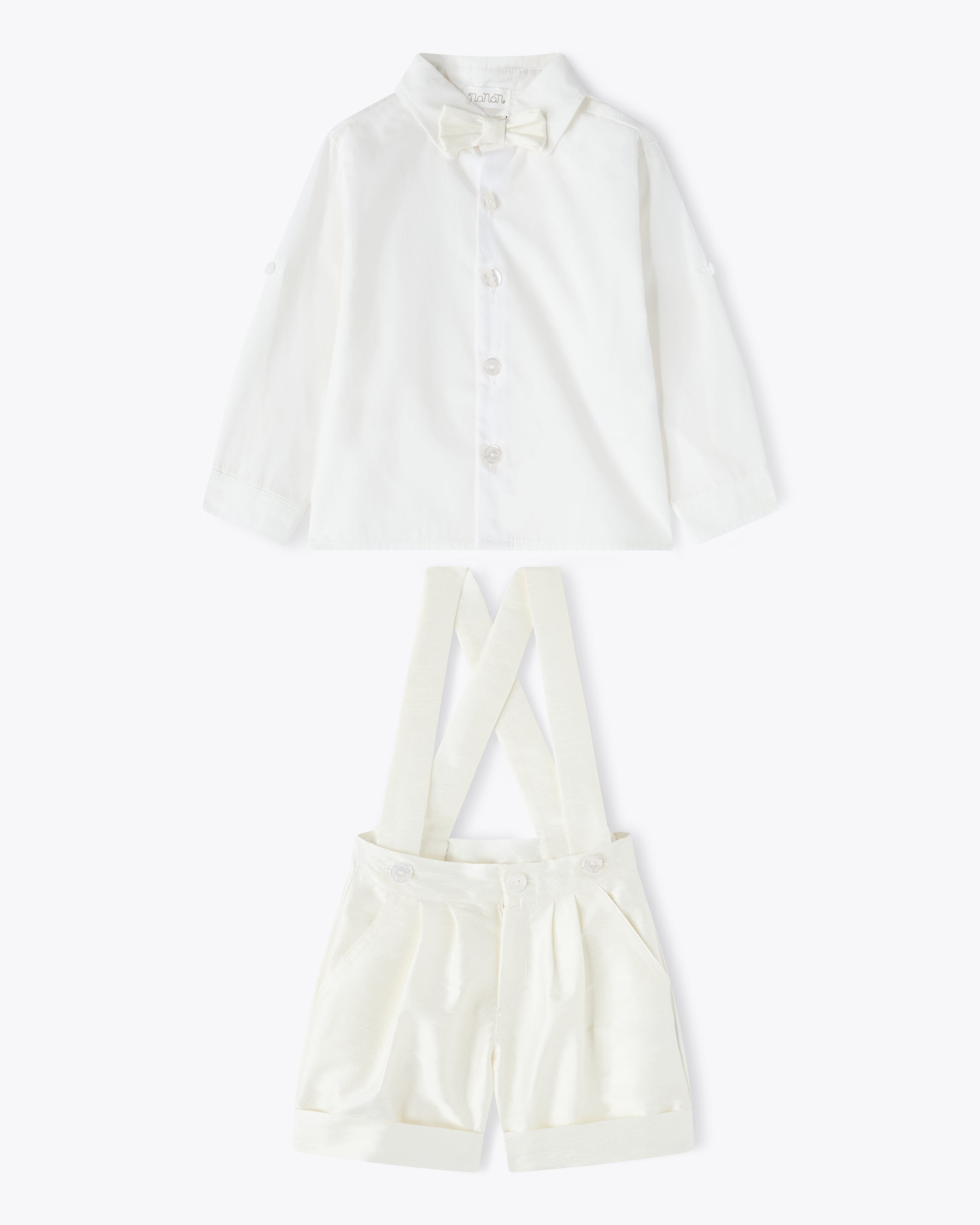 nanan-completo-2-pezzi-avorio-cerimonia-camicia-popeline-bermuda-shantung image 3