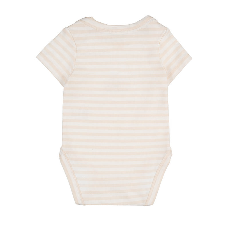 nanan-body-neonato-beige-a-righe-in-cotone-ricamato image 2