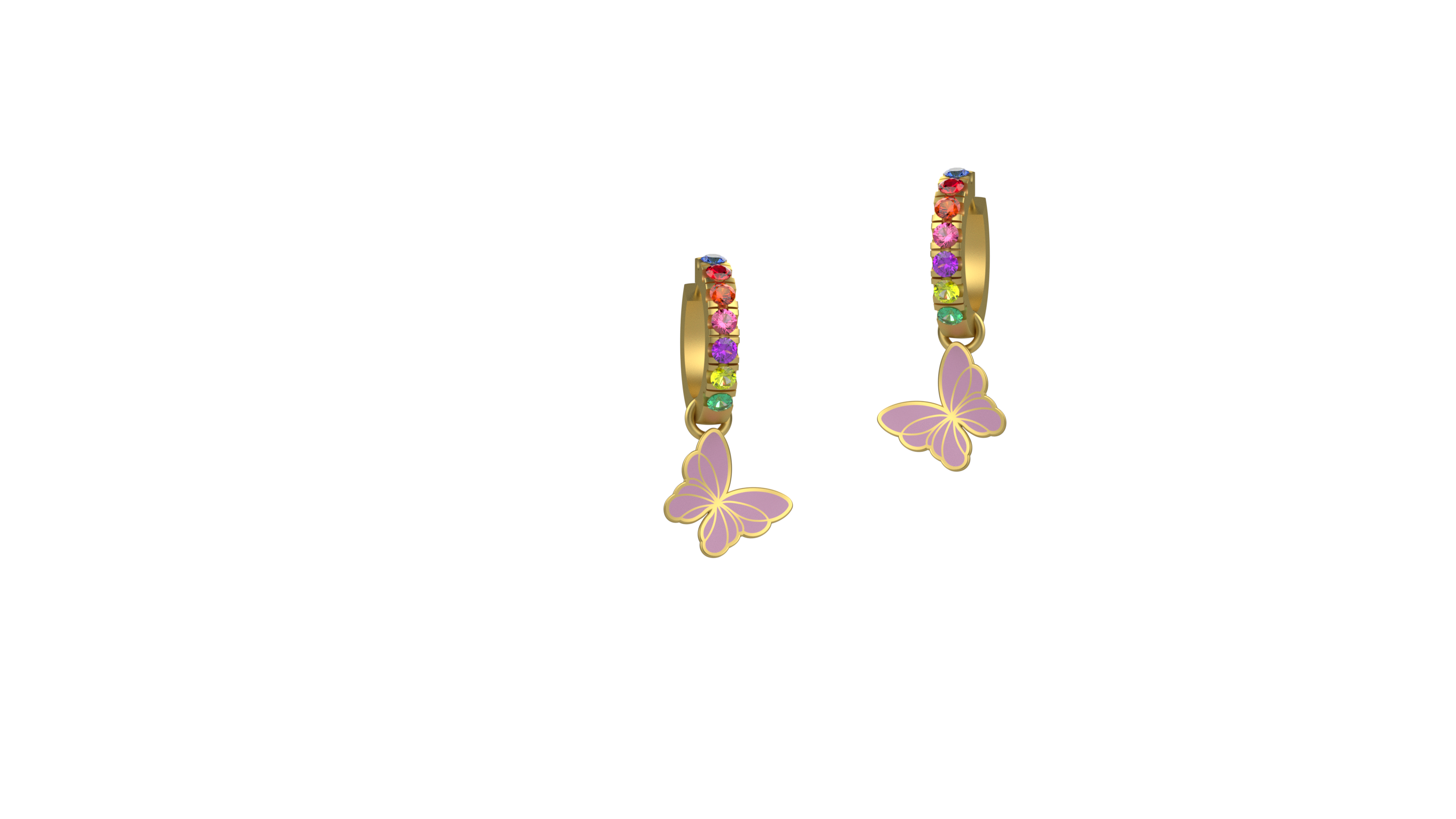 nanan-orecchini-farfallina-dei-colori-rosa-argento-925-multicolor image 1
