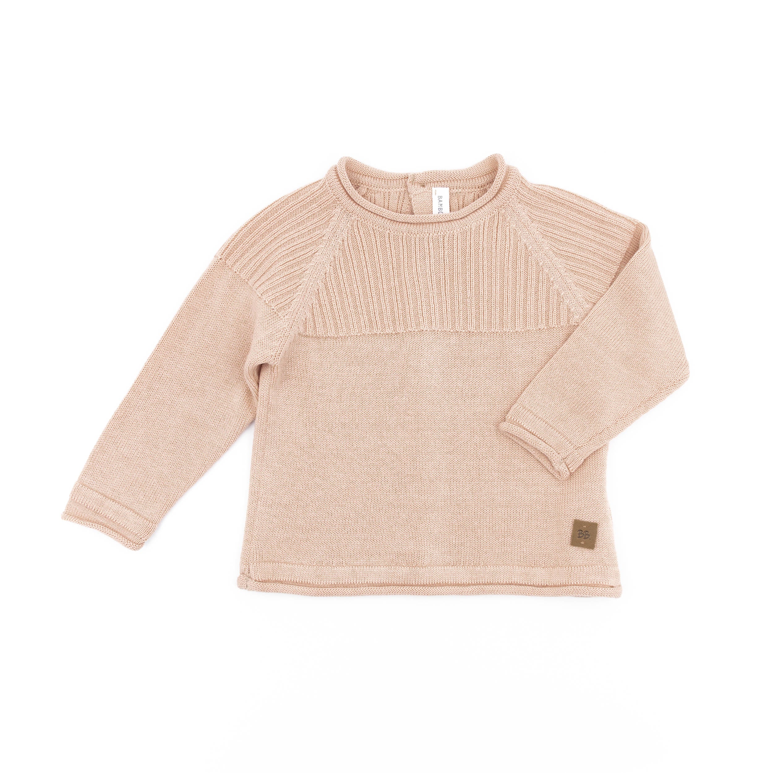 bamboom-maglia-neonato-apertura-dietro-a-costine-rosa-04-linea-knitted image 1