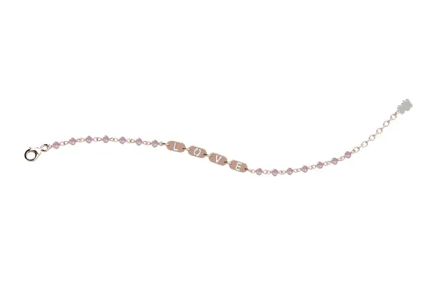 nanan-bracciale-argento-925-love-con-perline-rosa image 1