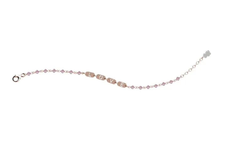 nanan-bracciale-argento-925-love-con-perline-rosa image 1