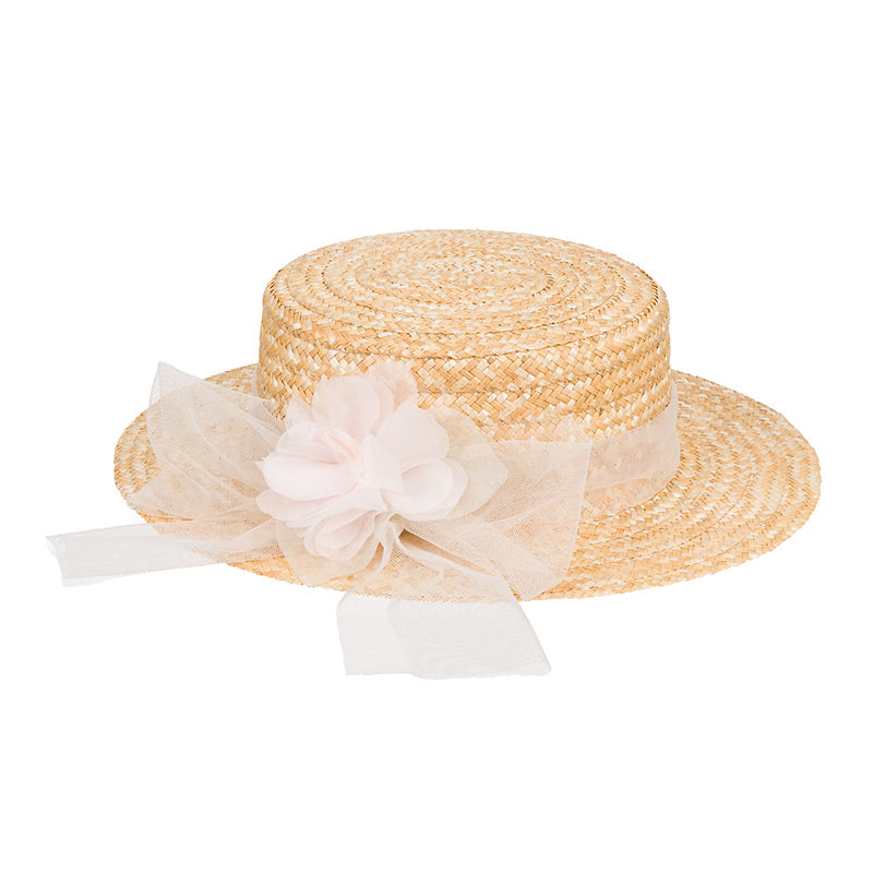 nanan-cappello-neonato-paglia-con-rosa image 2