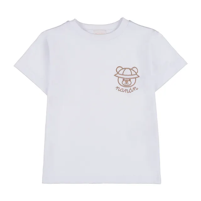 nanan-t-shirt-neonato-bianca-con-orsetto-con-cappello-ricamato image 1