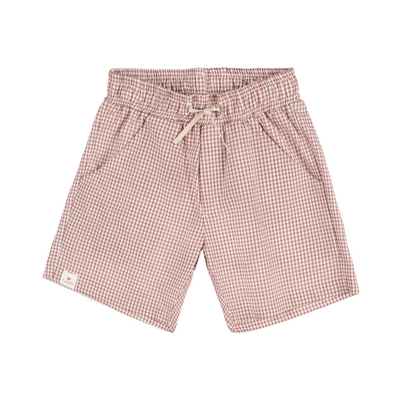 nanan-shorts-bimbo-in-vichy-marrone-e-bianco image 1