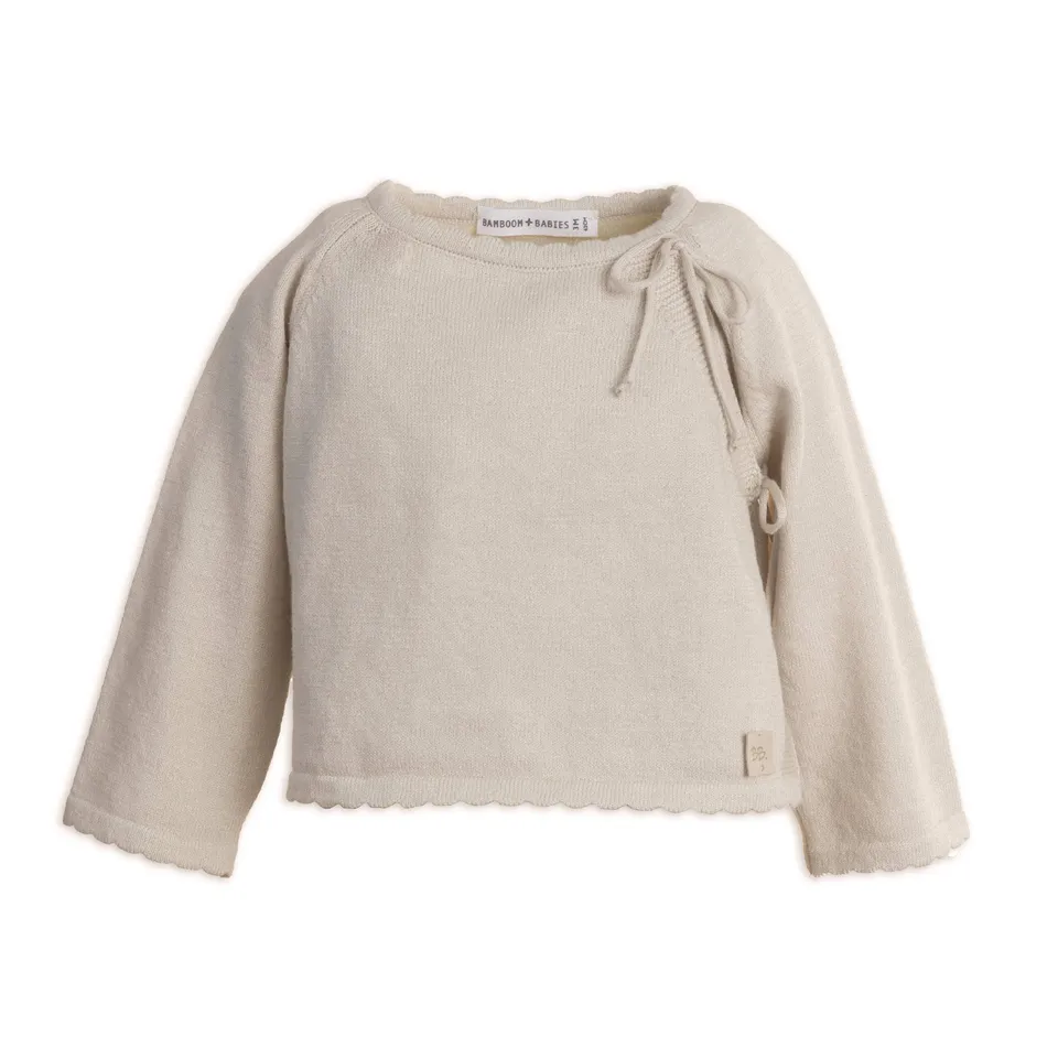 bamboom-maglia-apertura-incrociata-bimba-sand-10 image 1