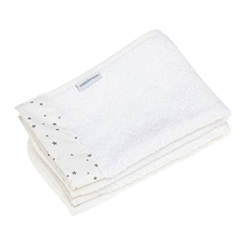 cambrass-43355-set-2-asciugamani-astra-grigio-25x35-cm-bavette-neonato-tencel image 6