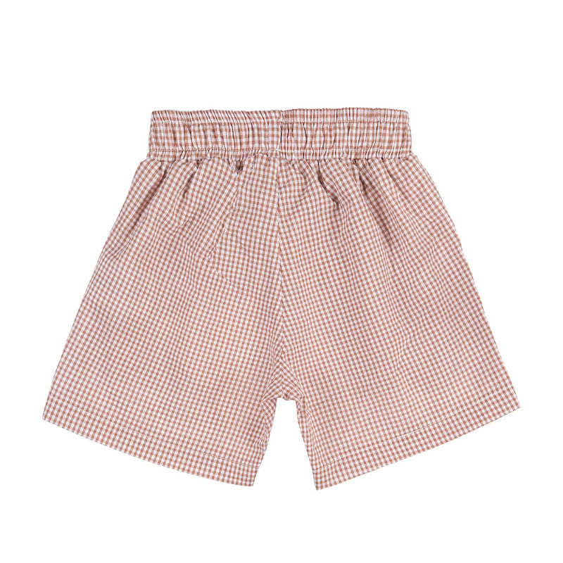 nanan-shorts-bimbo-in-vichy-marrone-e-bianco image 2