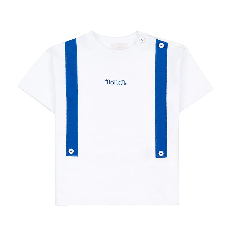 nanan-royal-t-shirt-con-bretelle-blu-bianco-neonata image 1