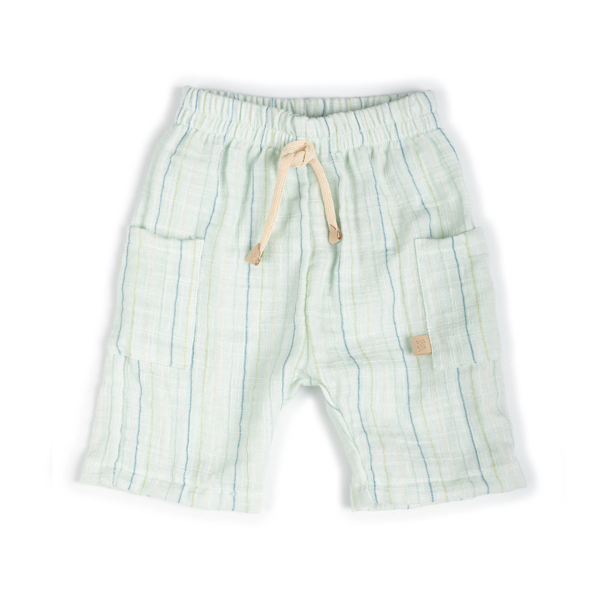 bamboom-shorts-lino-look-stripe-acqua-271-shorts-bimbo image 1