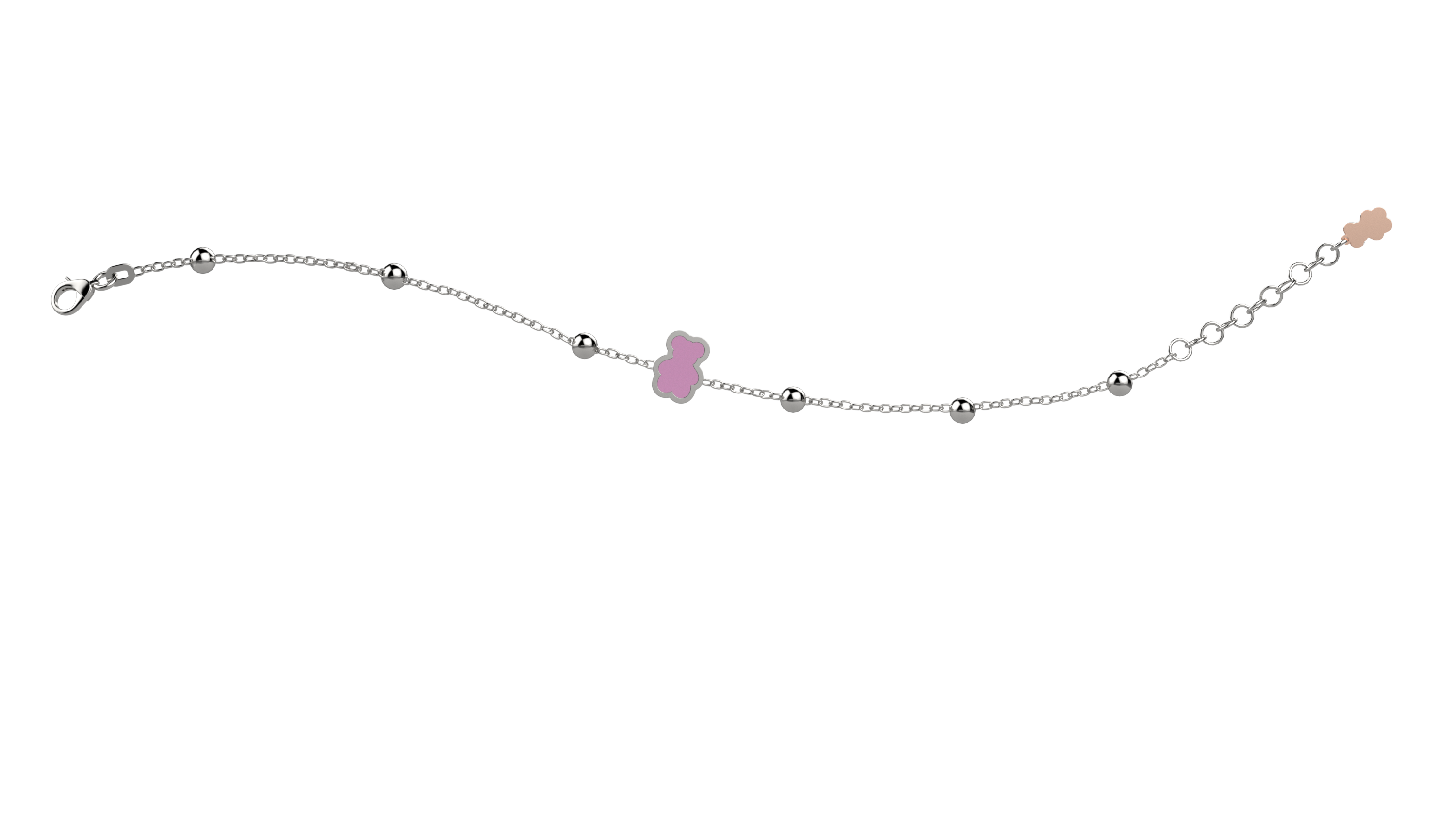 nanan-bijou-bracciale-in-argento-con-orso-rosa image 2