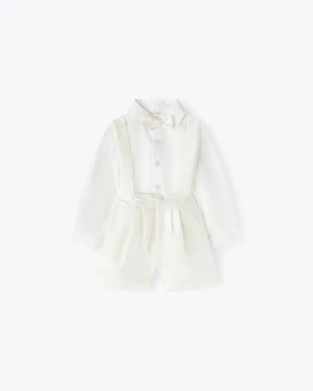 nanan-completo-2-pezzi-avorio-cerimonia-camicia-popeline-bermuda-shantung image 1