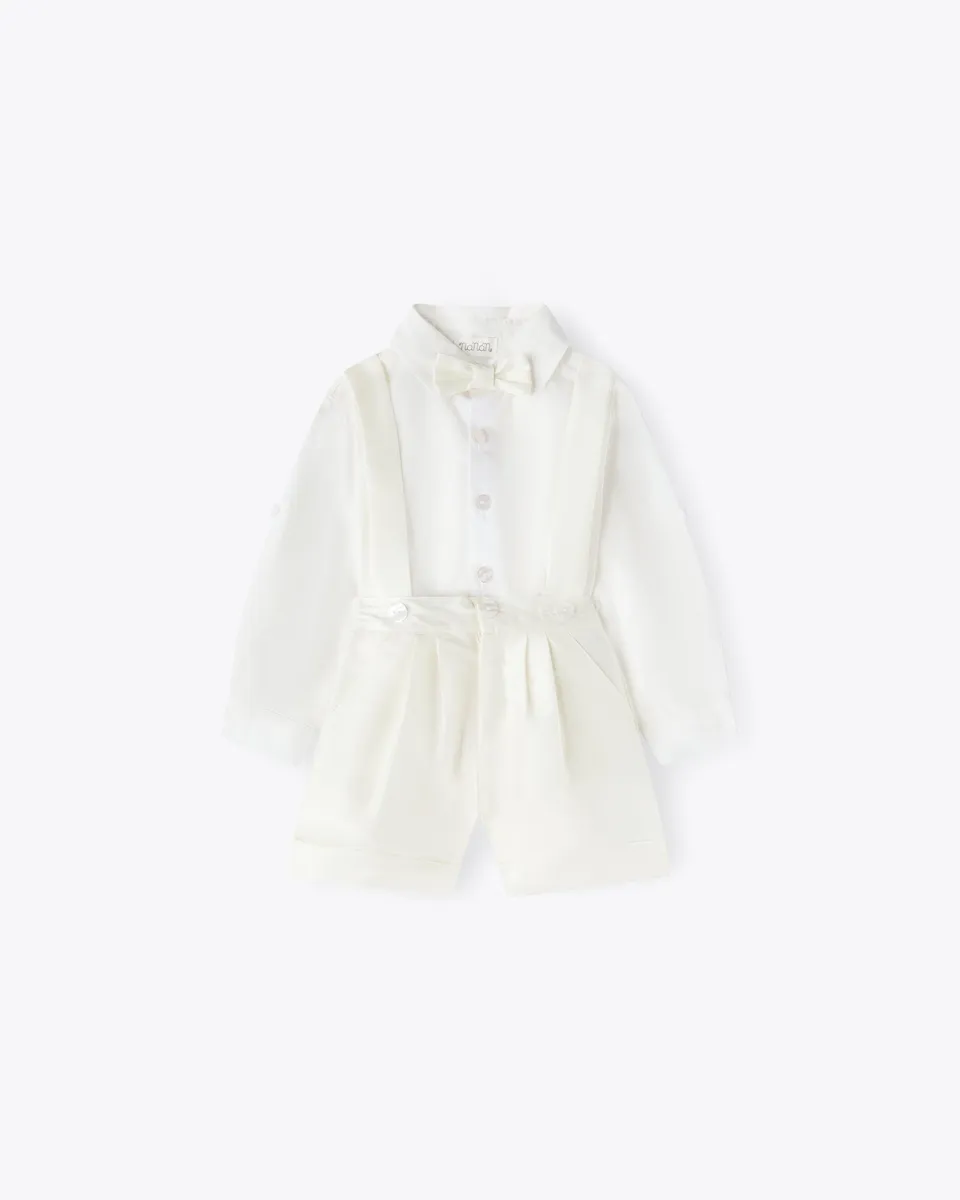 nanan-completo-2-pezzi-avorio-cerimonia-camicia-popeline-bermuda-shantung image 1