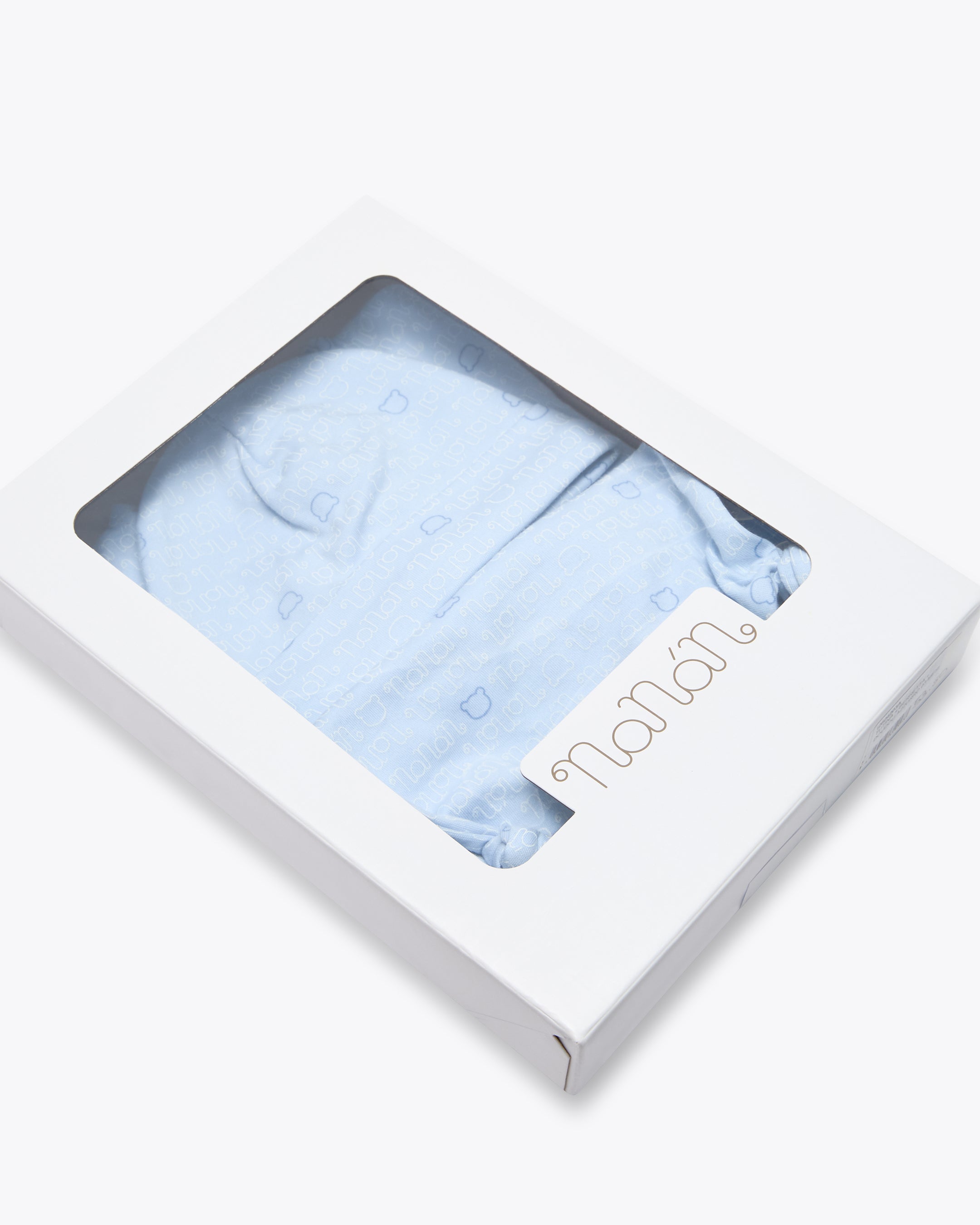 nanan-set-nascita-3-pezzi-tutina-berretta-e-doudou-interlock-azzurra image 3
