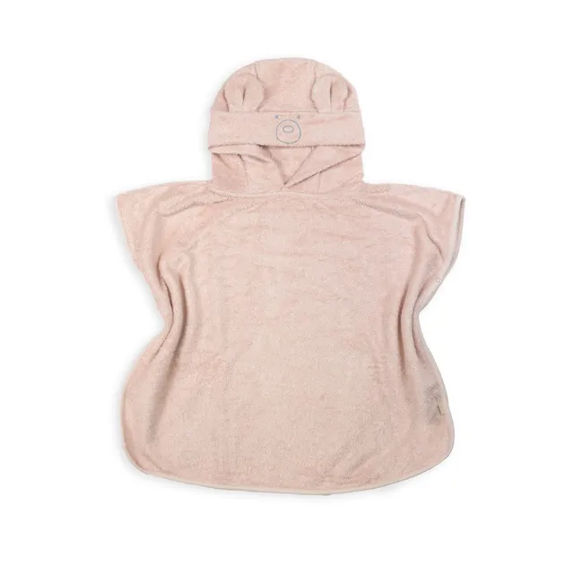 bamboom-poncho-warm-pink-426-in-spugna-di-bamb-con-orsetto image 1