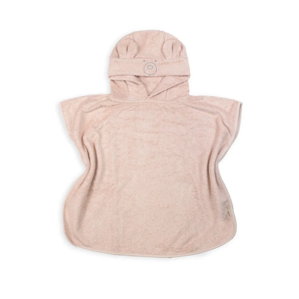 bamboom-poncho-warm-pink-426-in-spugna-di-bamb-con-orsetto image 1