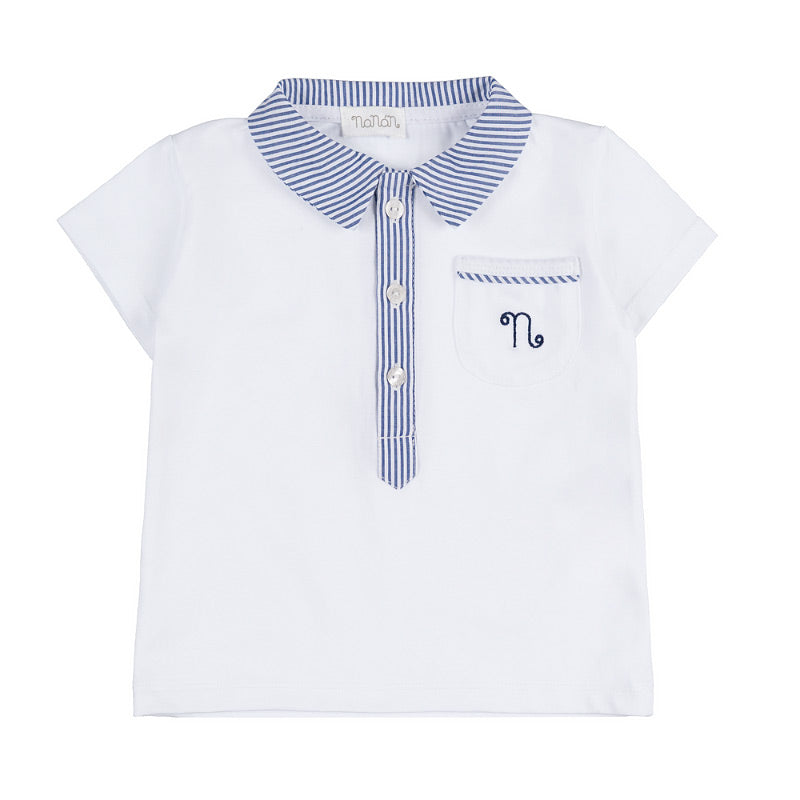 nanan-set-bimbo-t-shirt-camicia-e-culotte-blu-a-righe image 1