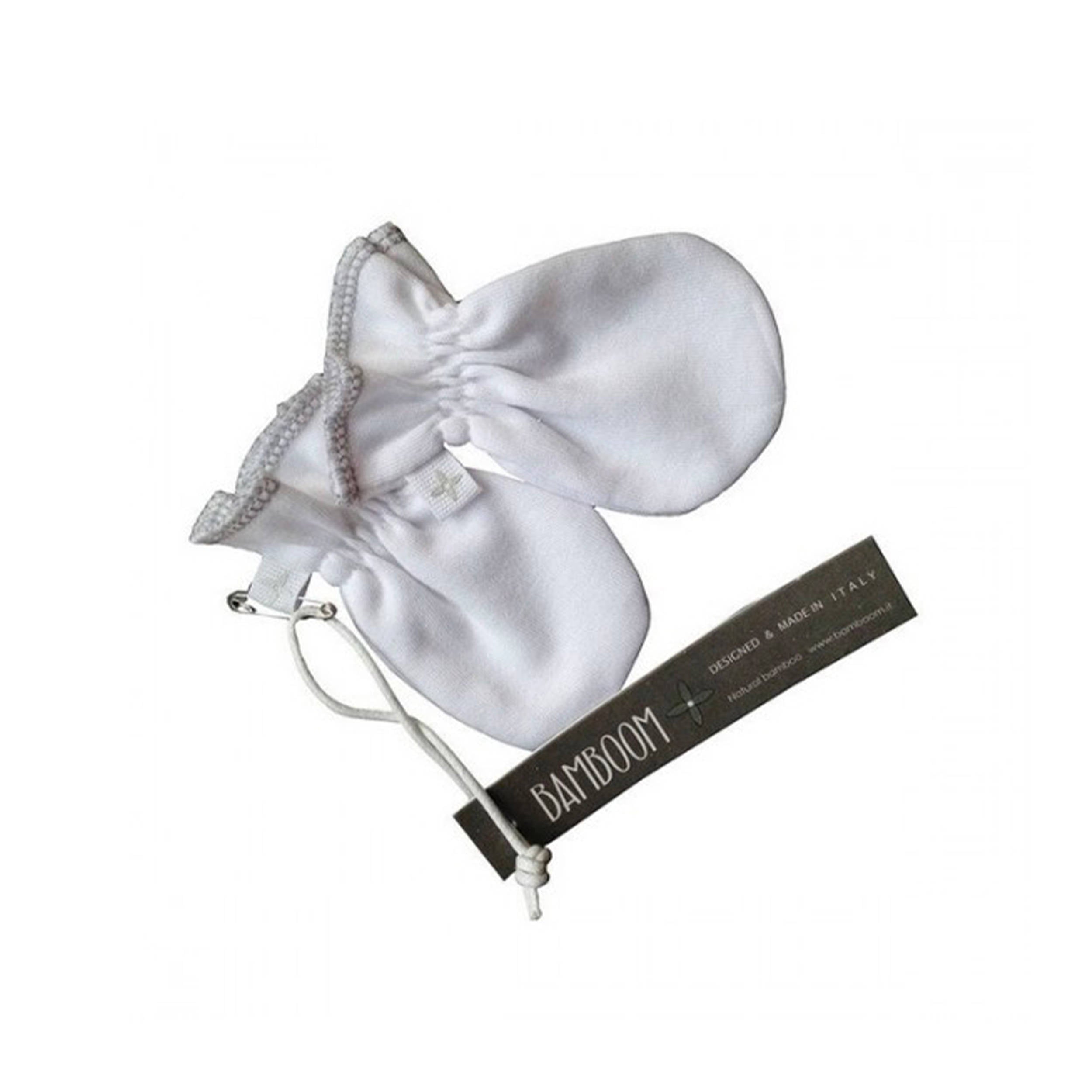 bamboom-guanti-antigraffio-neonato-white-bianco-01-set-2-pz image 1